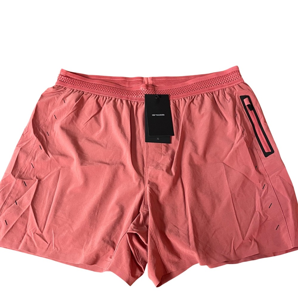 Ten Thousand Session Shorts 5" Inseam Lined Sz LG Great Rose Salmon